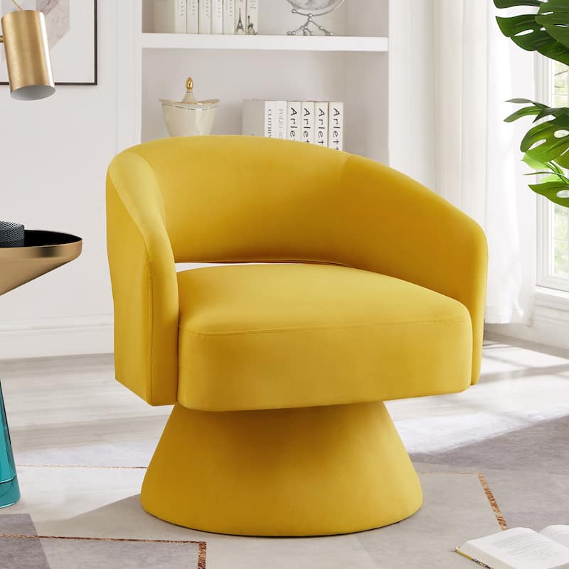 Upholstered Swivel Barrel Chair Armchair