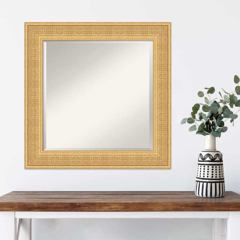 Trellis Beveled Wood Framed Wall Mirror - Trellis Gold