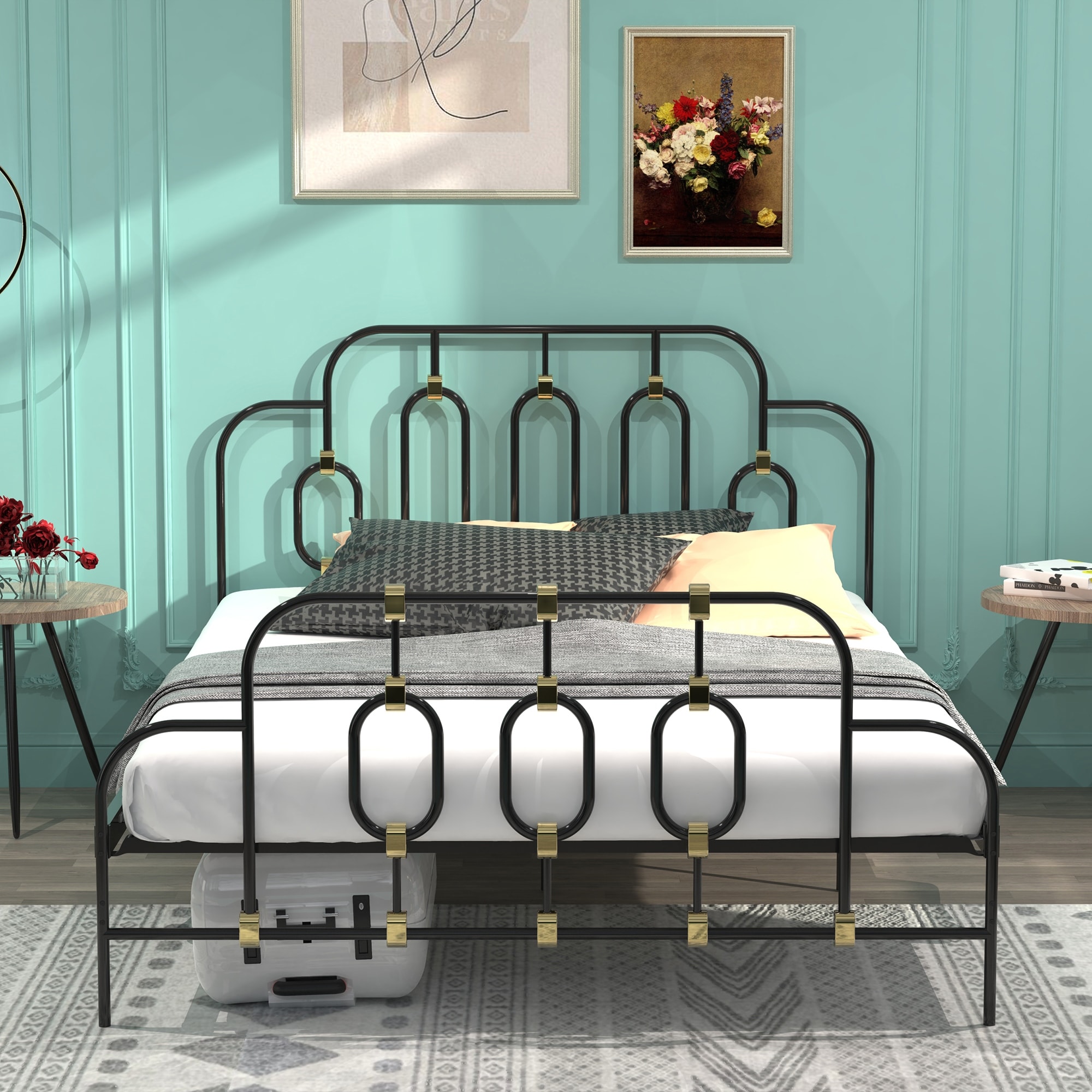 Gold full outlet size bed