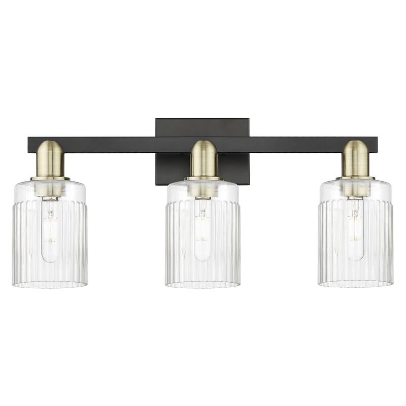 Innovations Lighting Endless Possibilities Arcadia - Hadley - 3 Light 24" Bath Vanity Light - Clear/Black Antique Brass