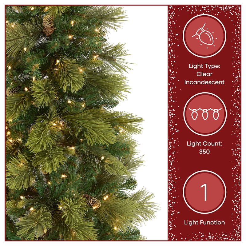 National Tree Company 6.5 ft. Carolina Pine Slim Tree with Clear Lights - 6.5 Foot