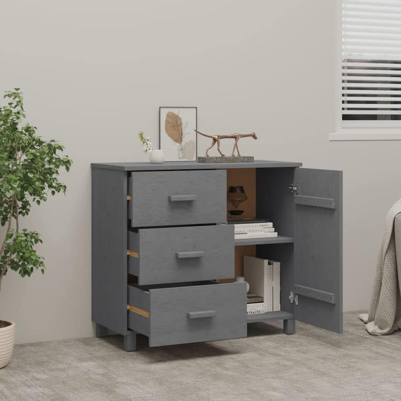 vidaXL Sideboard Buffet Cabinet with Storage for Kitchen HAMAR Solid Pinewood - 35.4"x15.7"x31.5"
