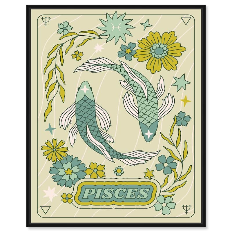 Pisces Stars Card Canvas by Art Remedy - 30" x 36" - Black