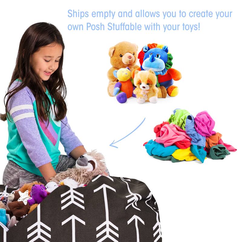 Kids Bean Bag Chair Cover Stuffed Animal Storage or Toy Organizer