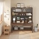 preview thumbnail 6 of 20, Kids Desk with Hutch, Wood Study Table with Storage, Writing Desk
