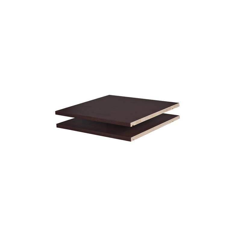 Palace Imports 100% Solid Wood Shelves for Metro, Cosmo Wardrobe Armoires, Set of 2 - Java