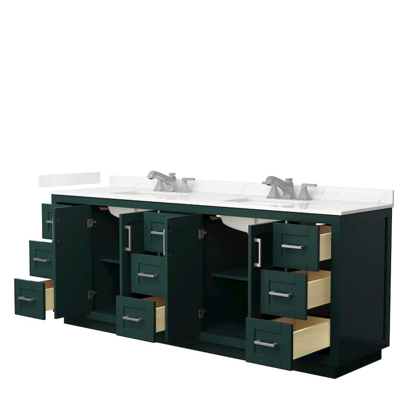 Miranda 84-inch Double Vanity, Quartz Top
