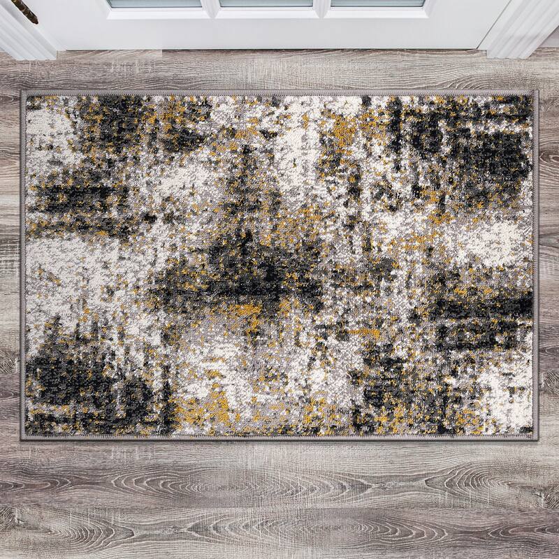 World Rug Gallery Adare Contemporary Abstract Area Rug - 2' x 3' - Yellow
