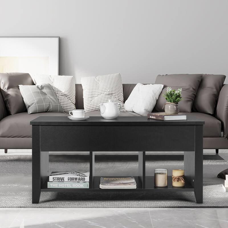 Gymax Lift Top Coffee Table w/ Storage Compartment Shelf Living Room - See Details