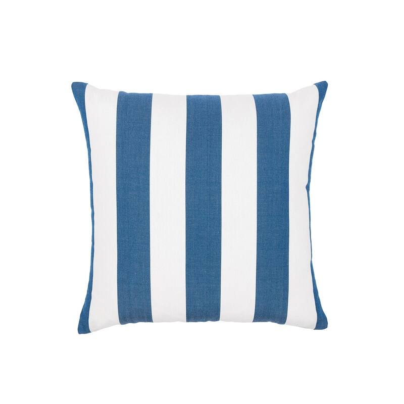 Sherry Kline Indoor/Outdoor Cabana Stripe 18" Knife Edge Set of 2 Filled Pillow - Navy/White