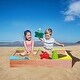 preview thumbnail 1 of 3, 47.25"L x47.25"W x 7.87"H Children's Wooden Sandbox Golden+Red - 5-7 Years