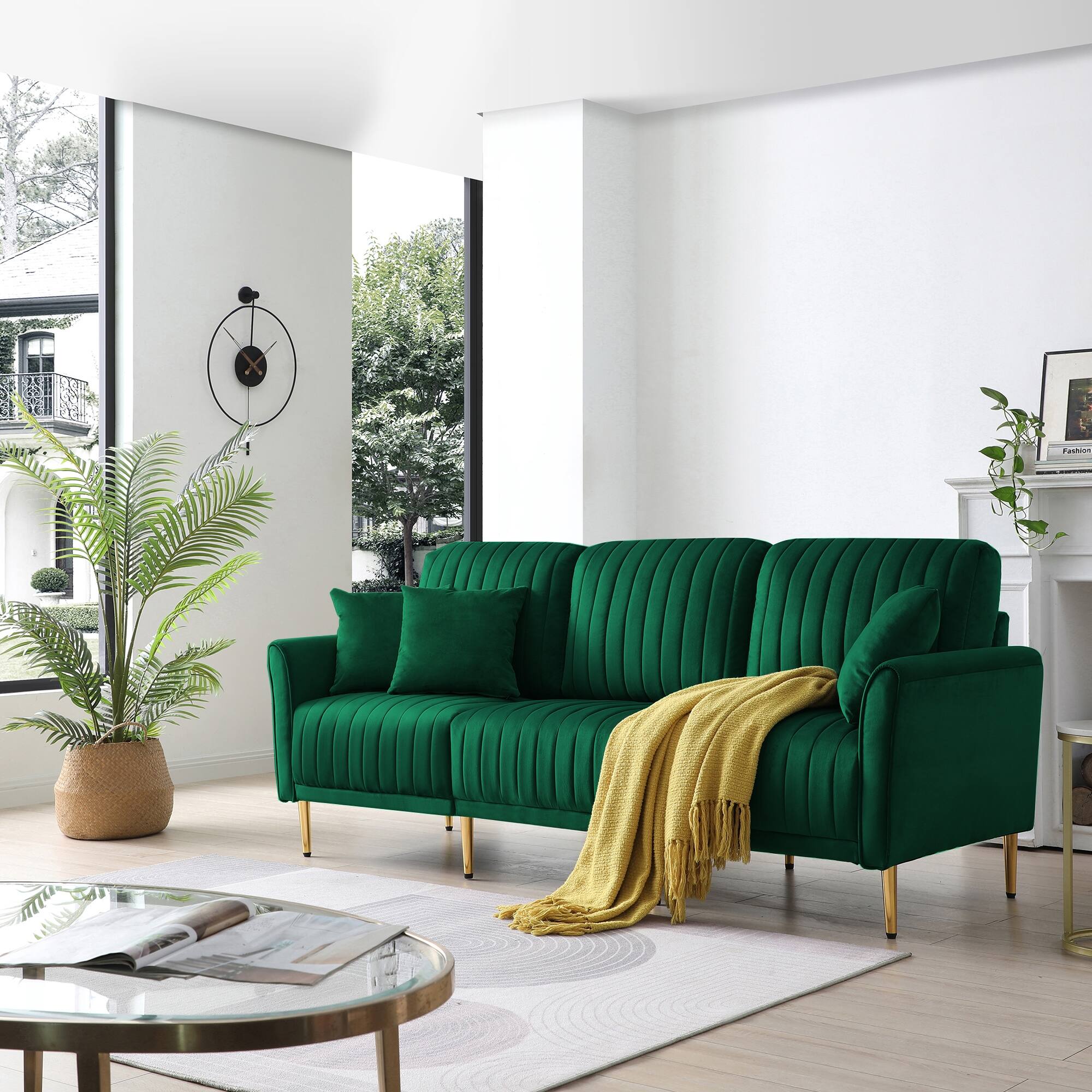 Modern velvet sales sofa set