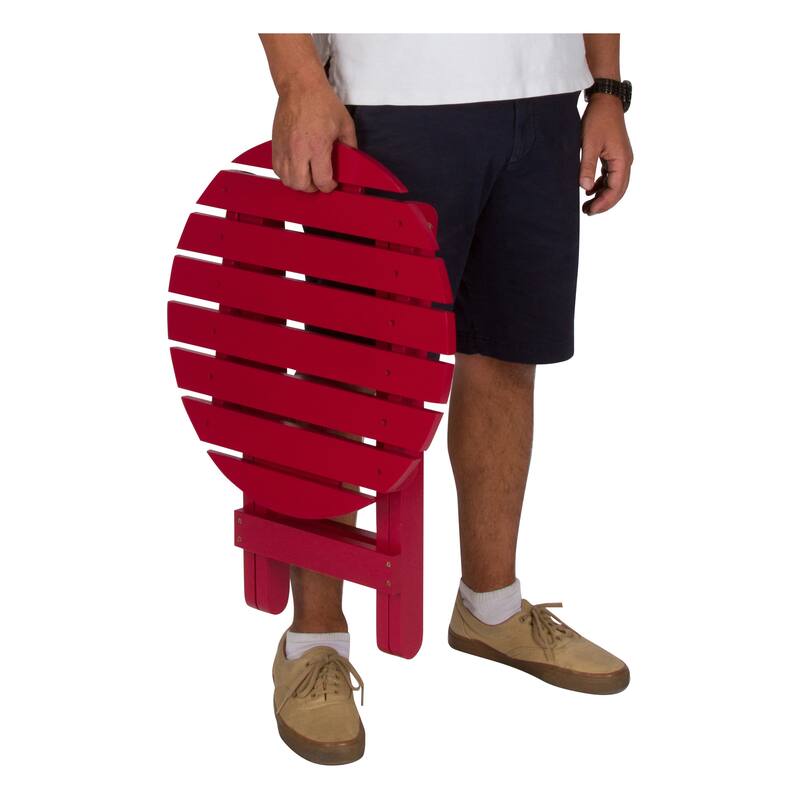 Remedy 19" Assembled Cedar Wood Round Collapsible Folding Table