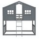 preview thumbnail 3 of 25, Twin Over Twin Size Playhouse Bunk Bed with Ladder, Roof & Window