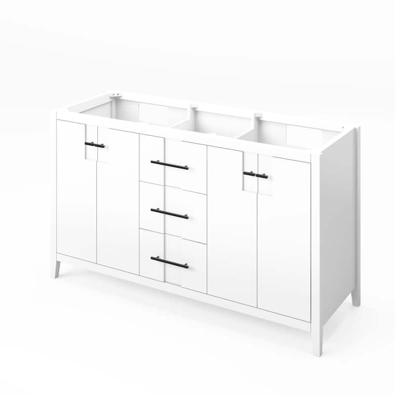 Jeffrey Alexander VN2KAT-60-NT Katara 60" Double Free Standing Vanity - White - Painted
