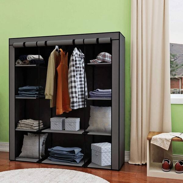 Shop Portable Clothes Closet Home Wardrobe Clothes Storage Organizer 10 Tier Overstock 32018982