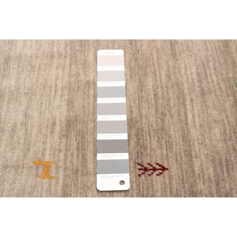 ECARPETGALLERY Hand Loomed Kashkuli Gabbeh Grey Wool Rug - 2'7 x 7'6