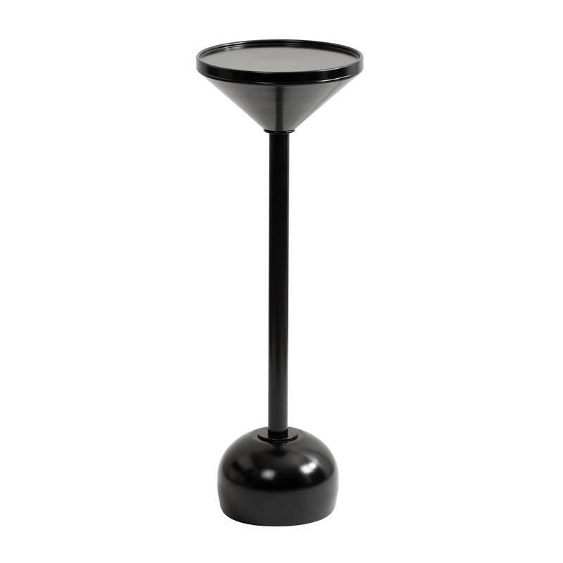Kate and Laurel Frisk Metal Drink Table - 8x8x23 - Black - Outdoor