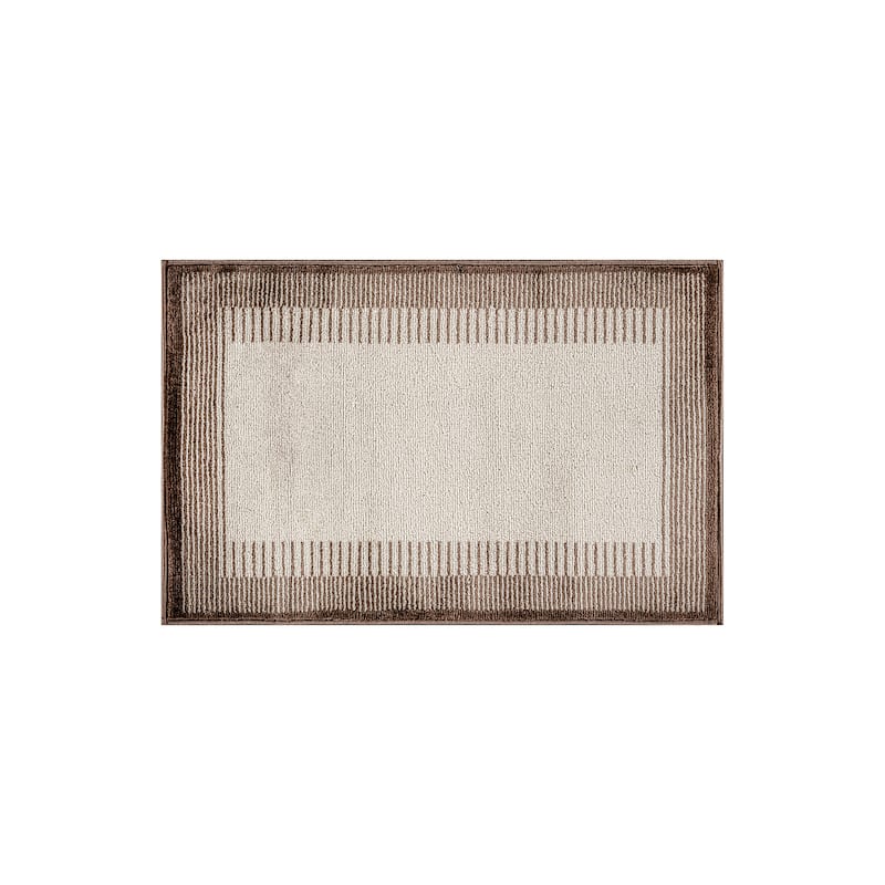 World Rug Gallery Modern Abstract Bordered Area Rug for Living Room, Bedroom, or Entryway - Low Pile Indoor Rug