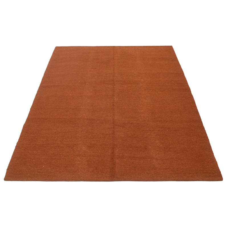 ECARPETGALLERY Flat-Weave Natural Brown Wool Tapestry Kilim - 6'8 x 9'10