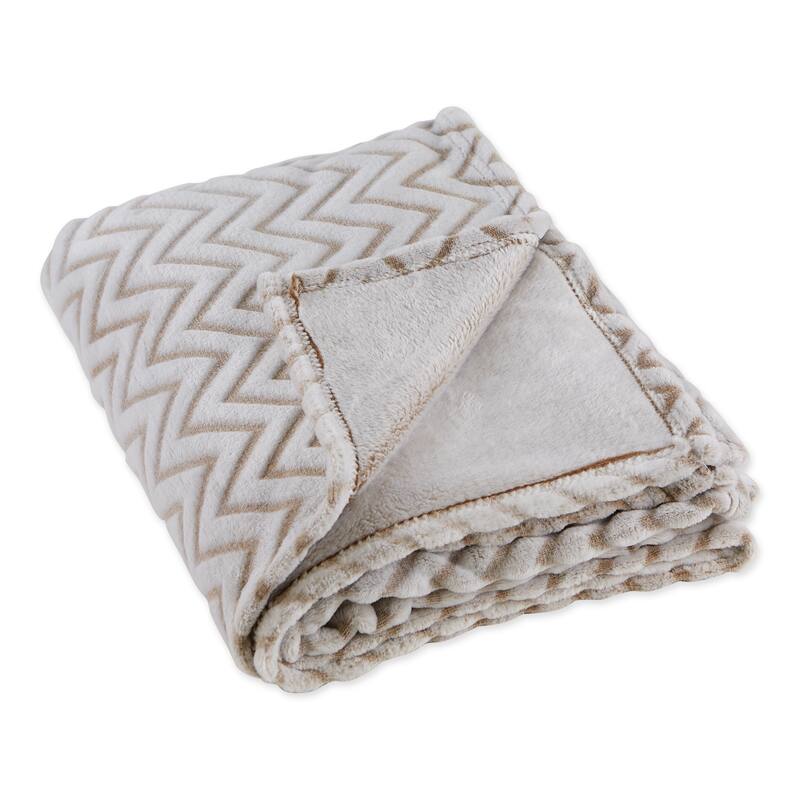 DII Gray Chevron Plush Throw