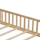 preview thumbnail 8 of 20, Full Size Montessori Floor Platform Bed with Fence and Door for Kids, Made from Sturdy Wooden Bed Frame