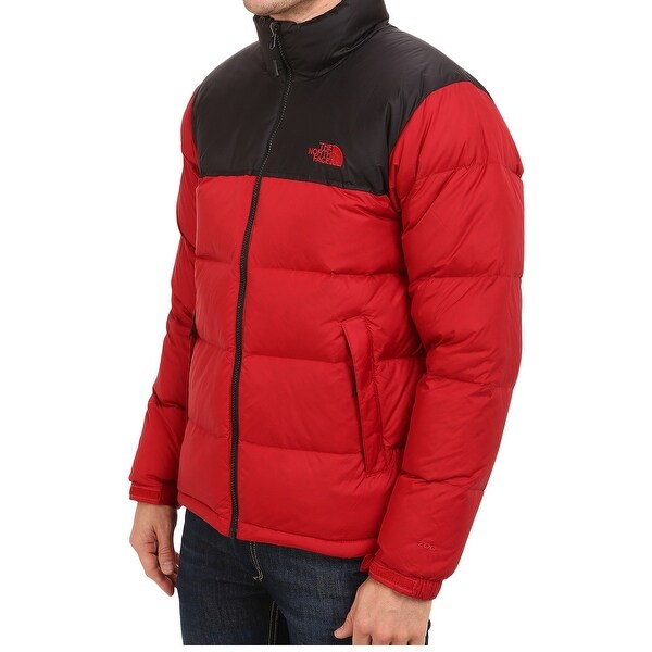north face red puffer jacket mens