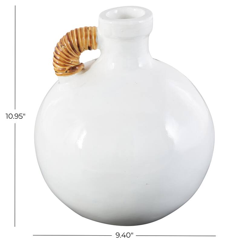 Blue Metal Ombre Decorative Vase with Brown Accents