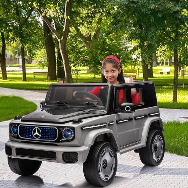 slide 2 of 15, 12V Kids Ride on Car Licensed Mercedes Benz EQG Grey