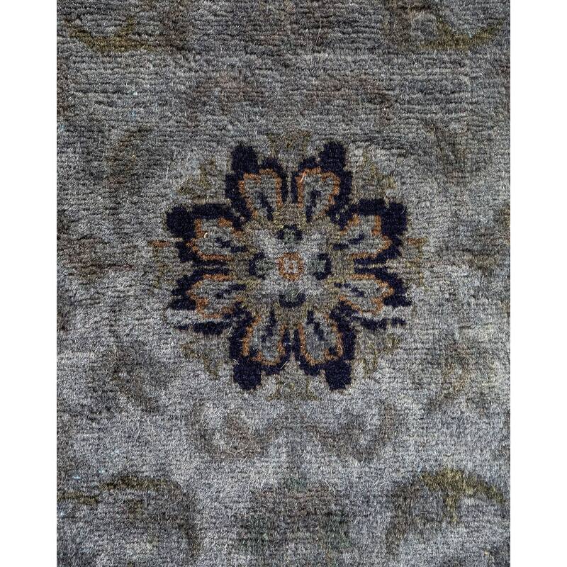 Overton Hand Knotted Wool Vintage Inspired Modern Contemporary Overdyed Gray Area Rug - 3' 1" x 5' 3"