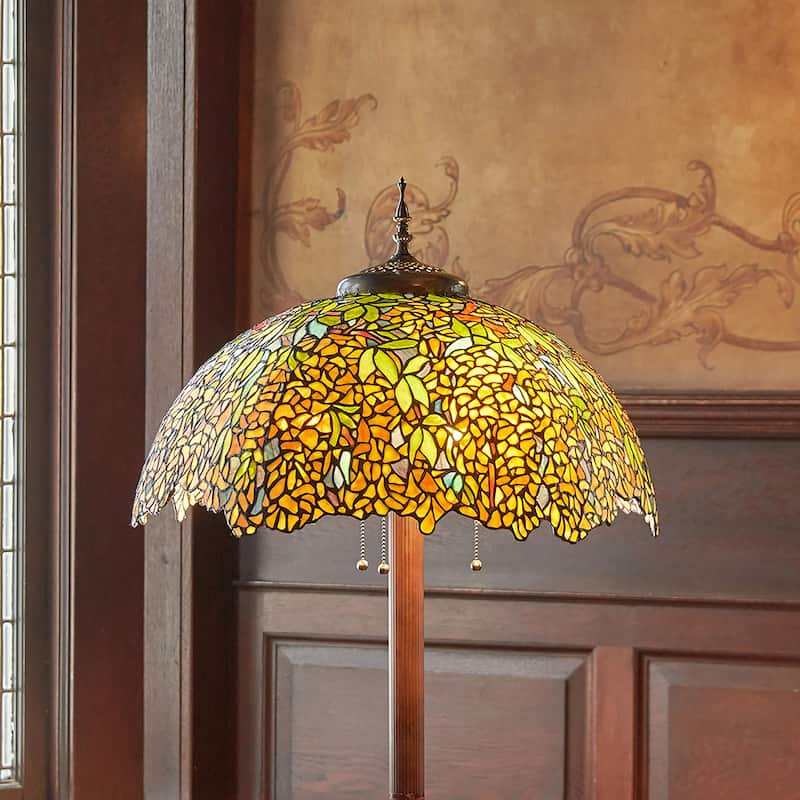 Calliope River of Goods Tiffany-Style Laburnum Stained Glass 65-Inch Floor Lamp - 22" x 22" x 65"