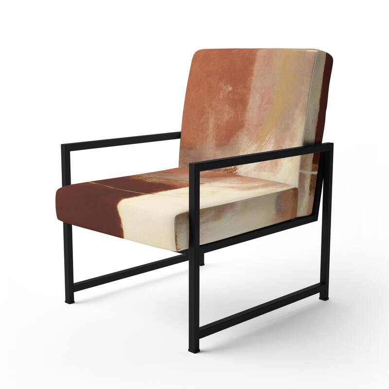 Designart "Chocolate Brown Elementary III" Upholstered Abstract Accent Chair and Modern & Contemporary Arm Chair