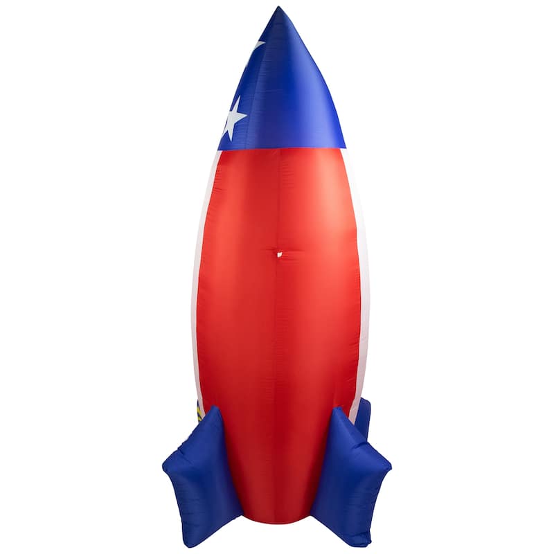 Inflatable LED 4Th of July Americana Rocket Outdoor Yard Decoration 8'