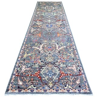 Shahbanu Rugs Blue Gray Bidjar Garus Design with Narrow Border Vibrant ...
