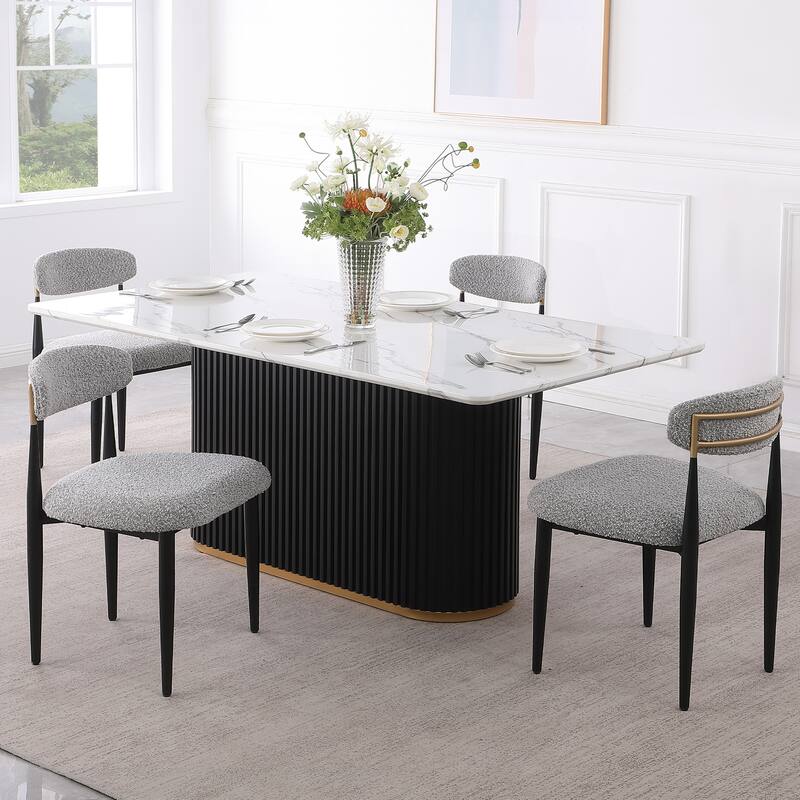 Morden Fort Modern Boucle Armless Dining Chairs (Set of 2)