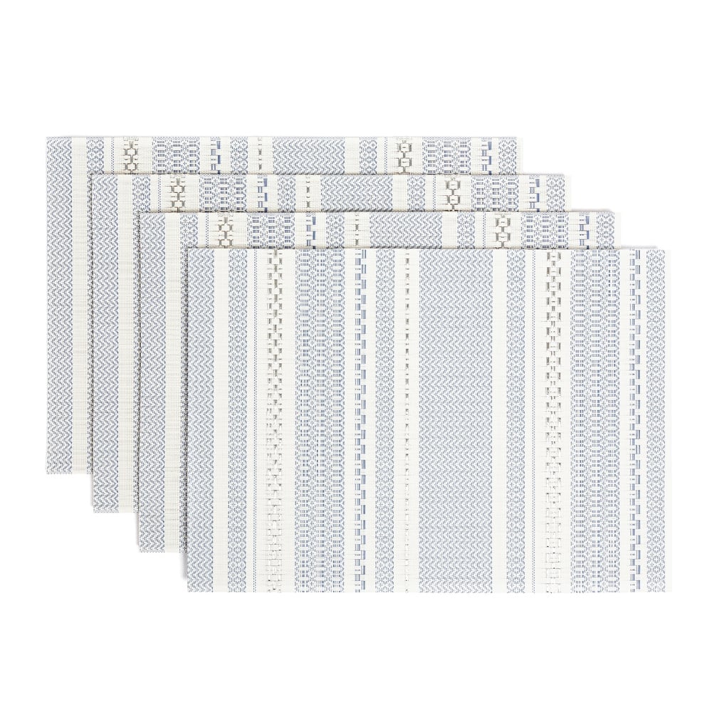 over&back Reversible Woven Placemats - For Indoor & Outdoor Use - Set of 4