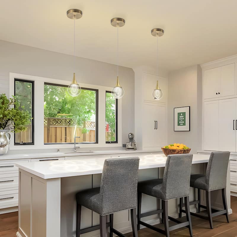 Starsky 1-Light LED 4500K Teardrop Crystal Small Pendant - Gold