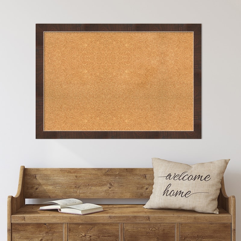 Wildwood Brown Narrow Framed Cork Bulletin Memo Board