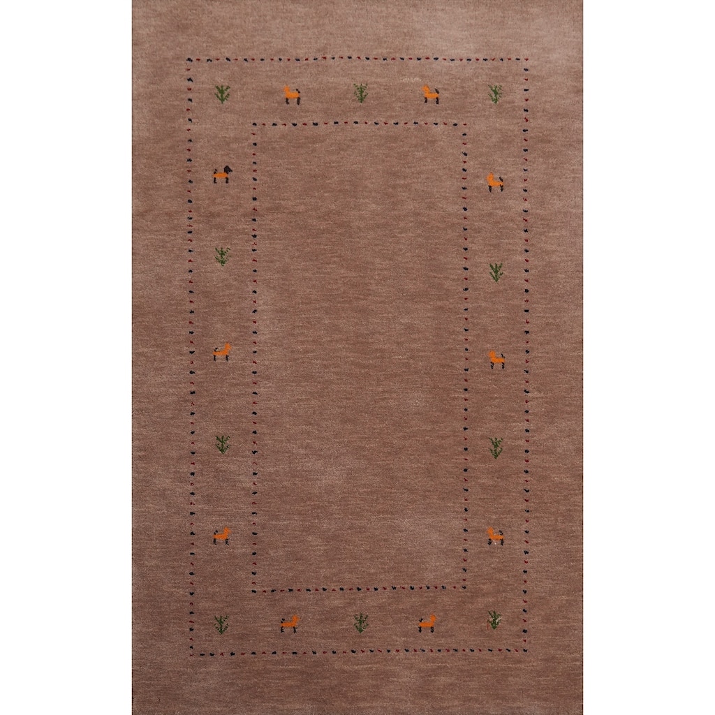 Tribal Gabbeh Oriental Accent Rug Handmade Wool Carpet - 5' 9'' X 3' 9''
