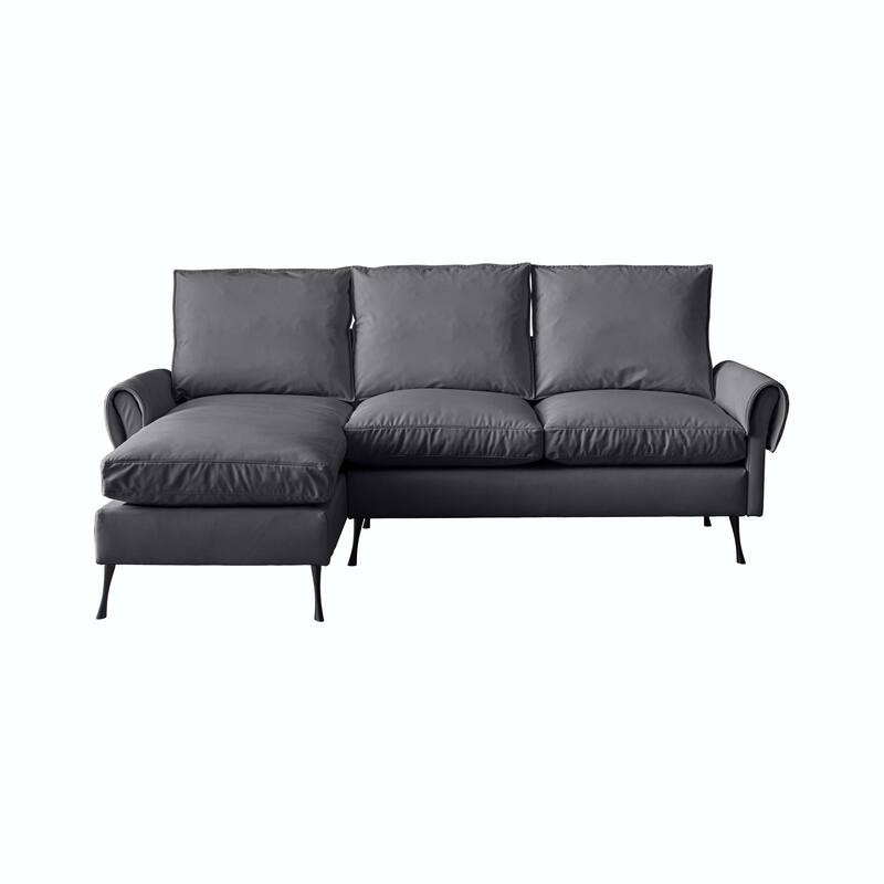 81" Technical leather L-Shaped Sofa Couch