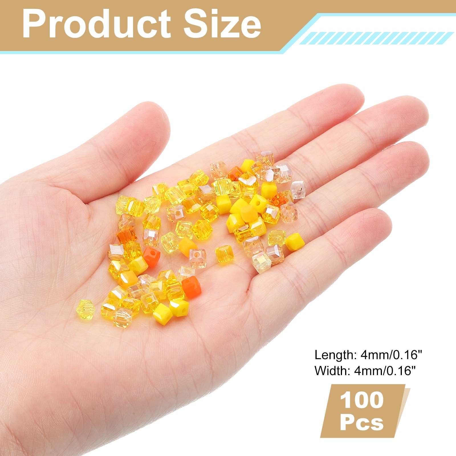 Crystal Cube Beads, Square Glass Beads Faceted Loose Spacer Bead for Bracelets Necklace Earring DIY Jewelry Making Craft