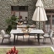 preview thumbnail 7 of 26, Outdoor Rectangle expandable sintered stone dining table is suitable for 8-10 people.
