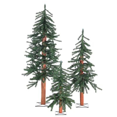 Set of 3 Unlit Alpine Trees - N/A
