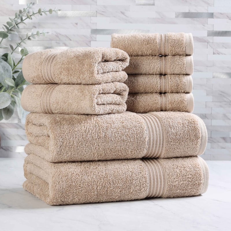 Superior Heritage Egyptian Cotton Absorbent 8-Piece Towel Set