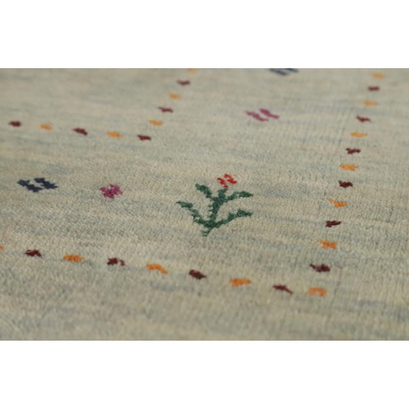 Hand Knotted Oriental 100% Wool Carpet Tribal Animal Pictorial Green Gabbeh Area Rug - 5' 10'' X 3' 11''