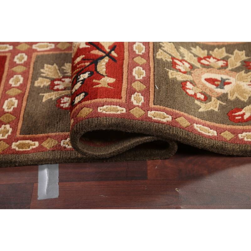Garden Design Nepalese Vegetable Dye Oriental Wool Area Rug Handmade - 6'1" x 9'8"