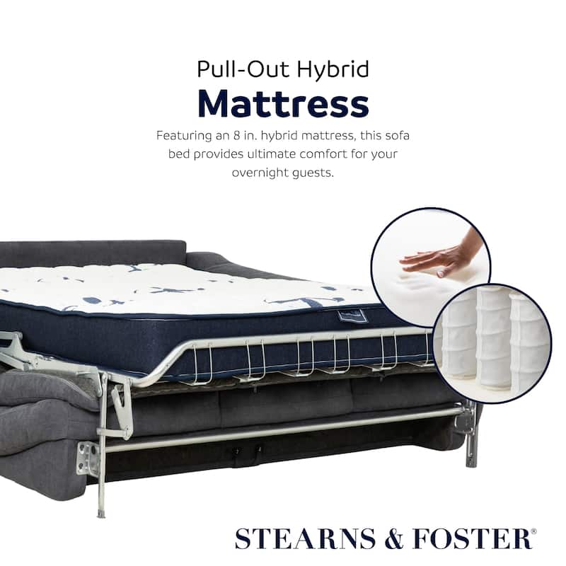 Stearns & Foster® Luca 83 in. Queen Pull Out Sofa Bed with 8 in. Hybrid Mattress