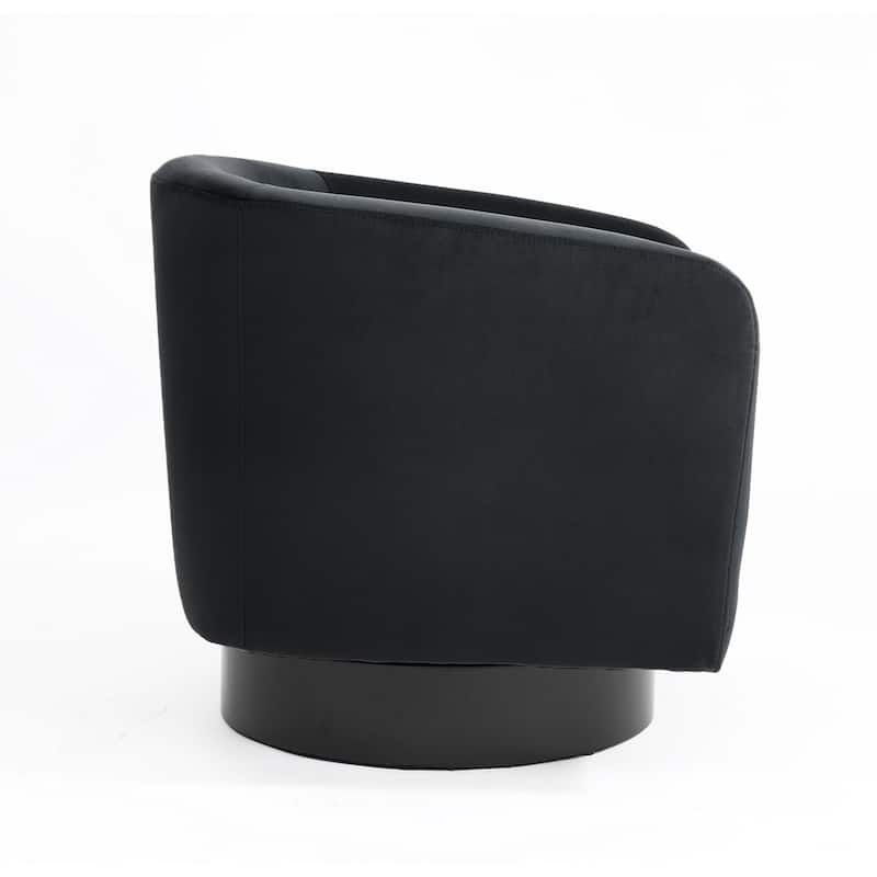 UIXE 360° Swivel Barrel Accent Chair Velvet Armchair For Living Room