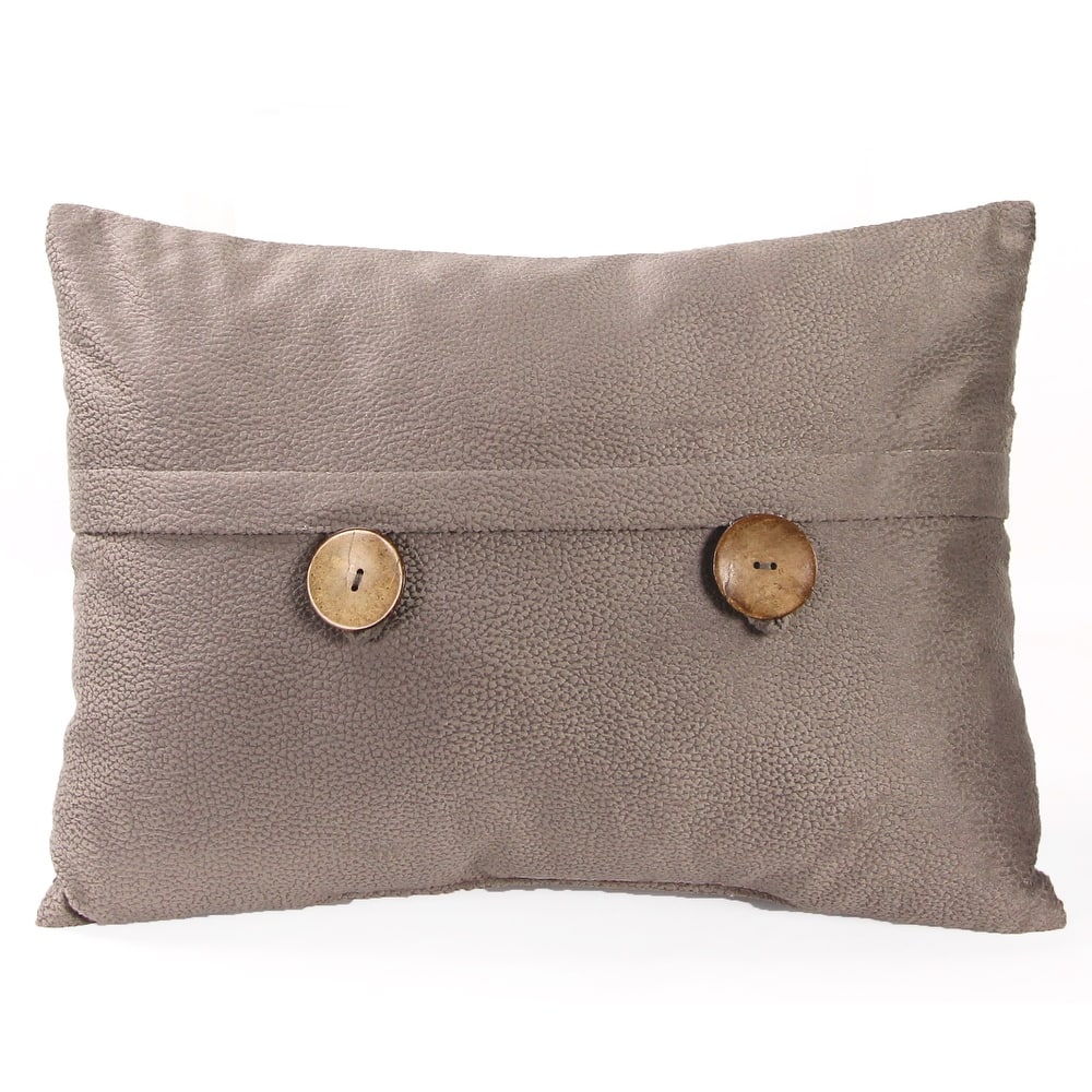20" x 14" Solid Reversible Indoor Lumbar Throw Pillow with Buttons