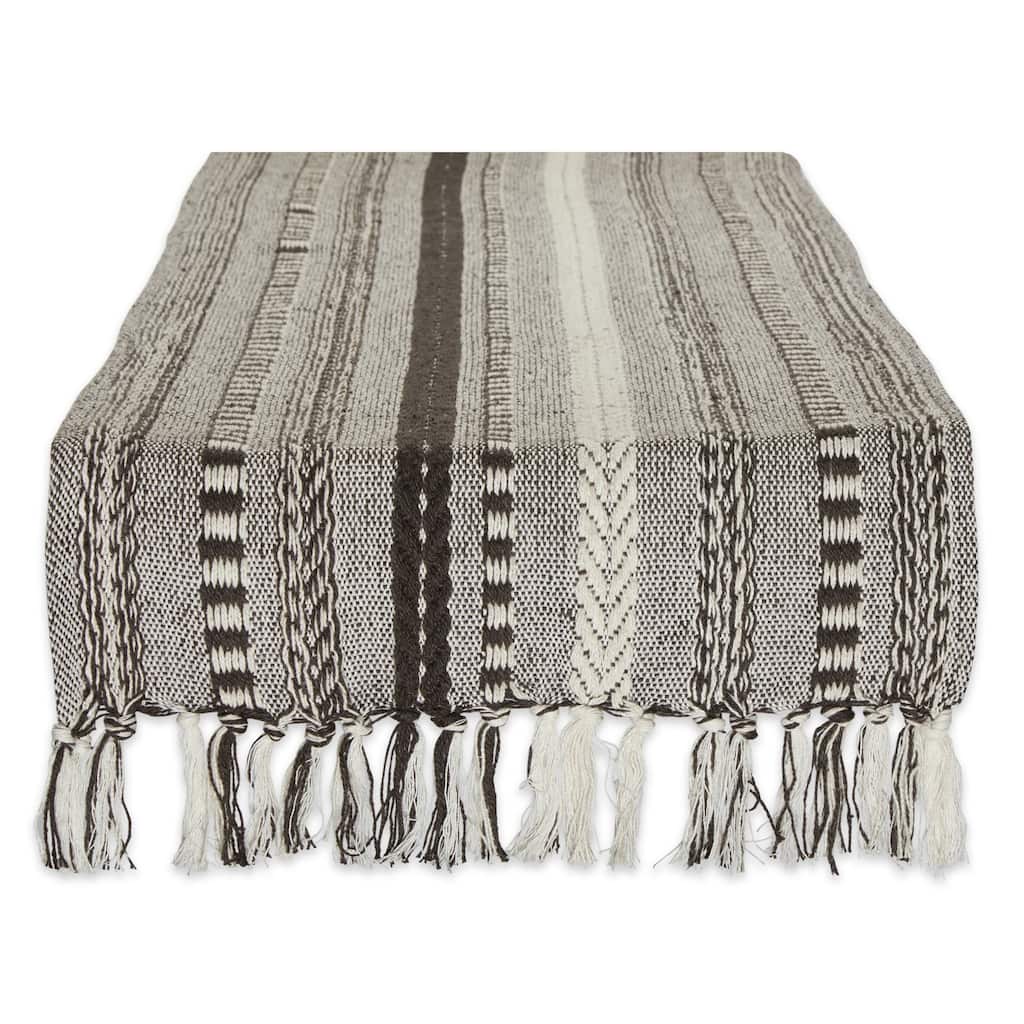 DII Black Braided Stripe Table Runner